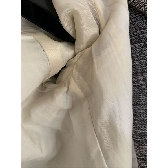 Maje Long Gray Cotton Linen Stretch Asymmetric Zip Coat women’s size 36 Small - Picture 11 of 11